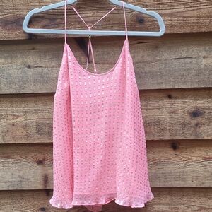 Lilly Pulitzer Peach Sleeveless Top with Gold Accents S